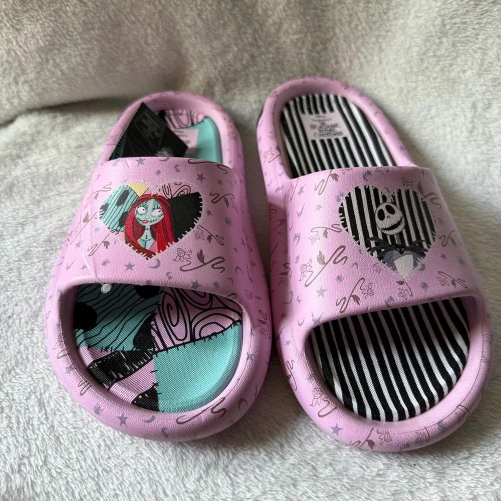 Nightmare Before Christmas Sandals Girls Size 6 Multi‎ Colored Slides Shoes New